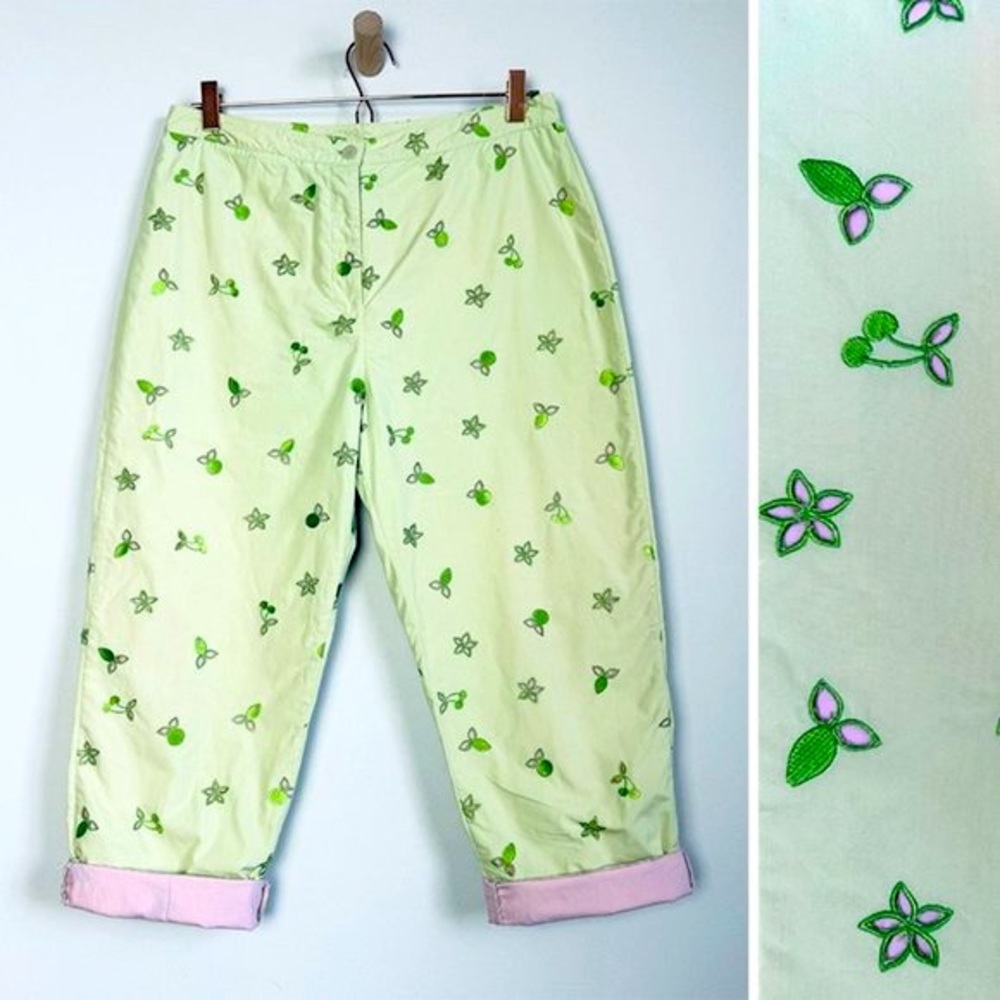 Vintage Lily Pulitzer Eyelet Floral Embroidered Capri